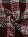 Manteau rouge à carreaux en tweed col montant des années 1950