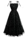 Robe de bal en tulle argenté à cœur et bretelles spaghetti années 1930
