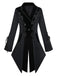 Veste noire brodée de fleurs de style victorien des années 1950