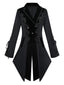 Veste noire brodée de fleurs de style victorien des années 1950