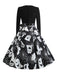 Robe col pétale et toile d'araignée Halloween années 1950