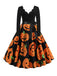 Robe col pétale et toile d'araignée Halloween années 1950