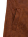 Trench-coat boutonné en faux daim col cranté marron des années 1950