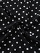 Robe noire à pois patchwork en dentelle manches évasées des années 1930