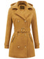Manteau à capuche croisé en fausse laine des années 1970