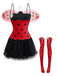 Ensemble de costumes de cosplay Miraculous Bubble rouge des années 1960