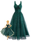 Robe verte en maille à paillette torsadés des années 1930