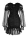 Robe en maille à encolure en cœur et épaules dénudées des années 1960