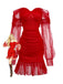 Robe en maille à encolure en cœur et épaules dénudées des années 1960