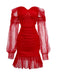 Robe en maille à encolure en cœur et épaules dénudées des années 1960