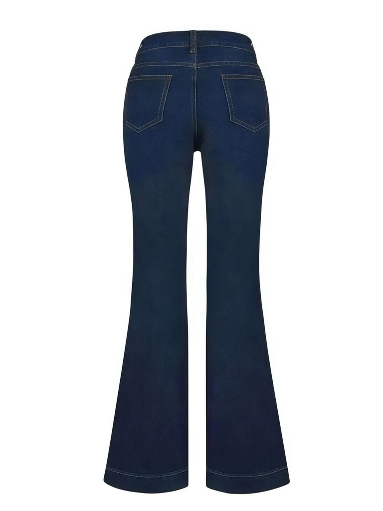 Jean évasé en denim à poches longues des années 1950