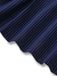 Robe chemise plissée à fines rayures bleues des années 70
