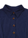 Robe chemise plissée à fines rayures bleues des années 70