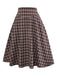 Jupe à carreaux vichy marron taille large des années 1940