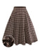 Jupe à carreaux vichy marron taille large des années 1940