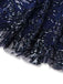 Robe bleue à fleurs brodée de paillettes à épaules dénudées années 1950