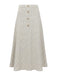 Jupe trapèze beige en tweed à carreaux à boutonsannées 1940