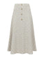 Jupe trapèze beige en tweed à carreaux à boutonsannées 1940