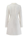 Manteau blanche en fausse laine à boutons nacrés années 1940
