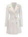 Manteau blanche en fausse laine à boutons nacrés années 1940