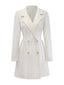 Manteau blanche en fausse laine à boutons nacrés années 1940