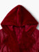 Manteau à capuche et col en fourrure en cuir des années 1950