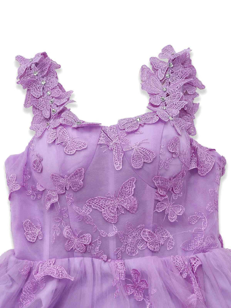Robe Maxi Verte Bretelles Épaghetti Papillons 3D Maille Années 1930