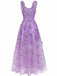 Robe Maxi Verte Bretelles Épaghetti Papillons 3D Maille Années 1930