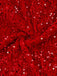 Robe à paillettes rouge manches longues col rond avec nœud des années 1960