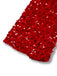 Robe à paillettes rouge manches longues col rond avec nœud des années 1960