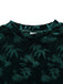 Robe crayon en velours vert jacquard motif bambou des années 1960