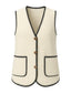 Gilet beige poches en fausse laine années 1950
