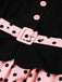 Robe trapèze à ceinture et revers à pois années 1950