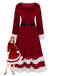 Robe Père Noël velours avec bordure en fausse fourrure années 1940