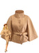 Veste cape à col roulé ceinturée unie années 1970