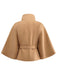 Veste cape à col roulé ceinturée unie années 1970