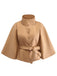 Veste cape à col roulé ceinturée unie années 1970