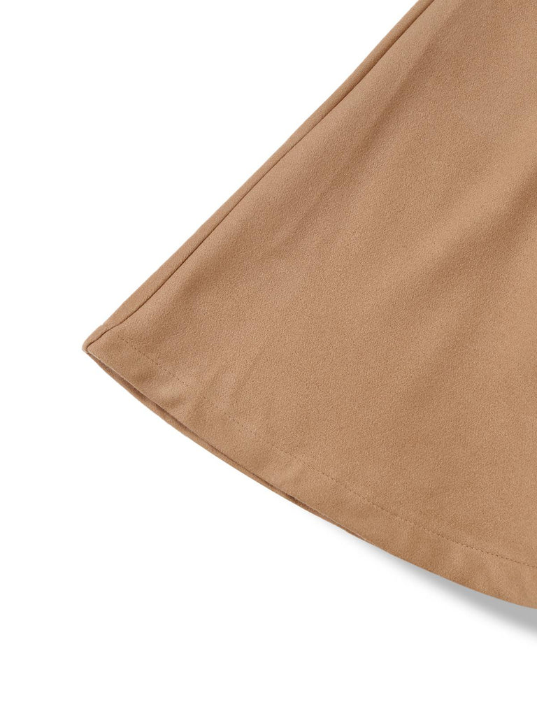 Veste cape à col roulé ceinturée unie années 1970