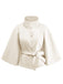 Veste cape à col roulé ceinturée unie années 1970