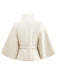 Veste cape à col roulé ceinturée unie années 1970