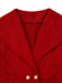 Robe boutonnée à gros col en V en maille unie des années 1940