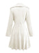 Robe boutonnée à gros col en V en maille unie des années 1940