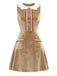 Robe marron en velours de Noël style pain d'épices des années 1960