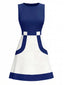 Robe Mod Sans Manches Blanc & Bleu Années 1960