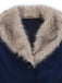 [Prévente] Manteau bleue doublé de fausse fourrure et ceinturé années 1960