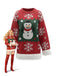 Pull-over à ourlet brut avec motif bonhomme de neige de Noël des années 1950