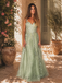 Robe longue rose tulle dentelle fines bretelles 1930s
