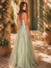 Robe longue rose tulle dentelle fines bretelles 1930s