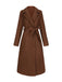 Manteau long marron en fausse laine col cranté des années 1930