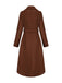 Manteau long marron en fausse laine col cranté des années 1930